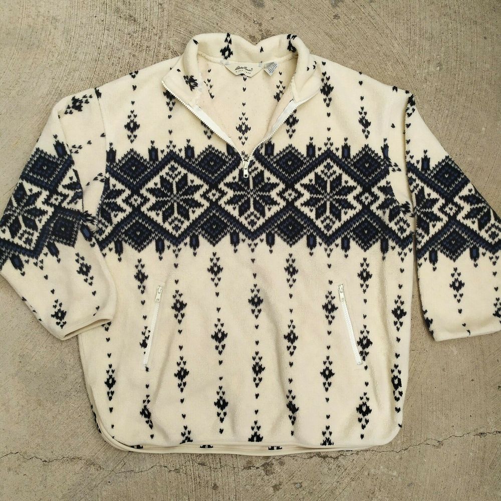Eddie Bauer Womens Snowflake Print Sweater